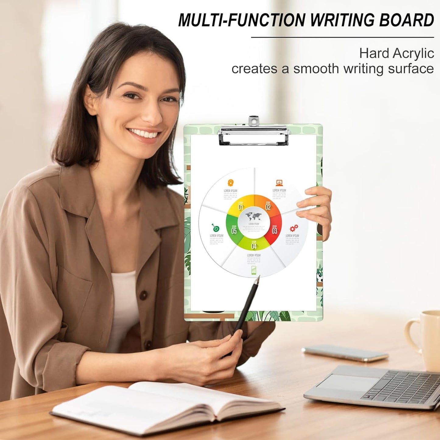 Plastic A4 Clipboards, Cute Fashion Clipboard Decorative, 12.2" x 8.7" Standard A4 Size Clipboards, Plastic Acrylic Clipboard for Teacher, Social Worker, Students,Women, Office Supplies(Black Cat)