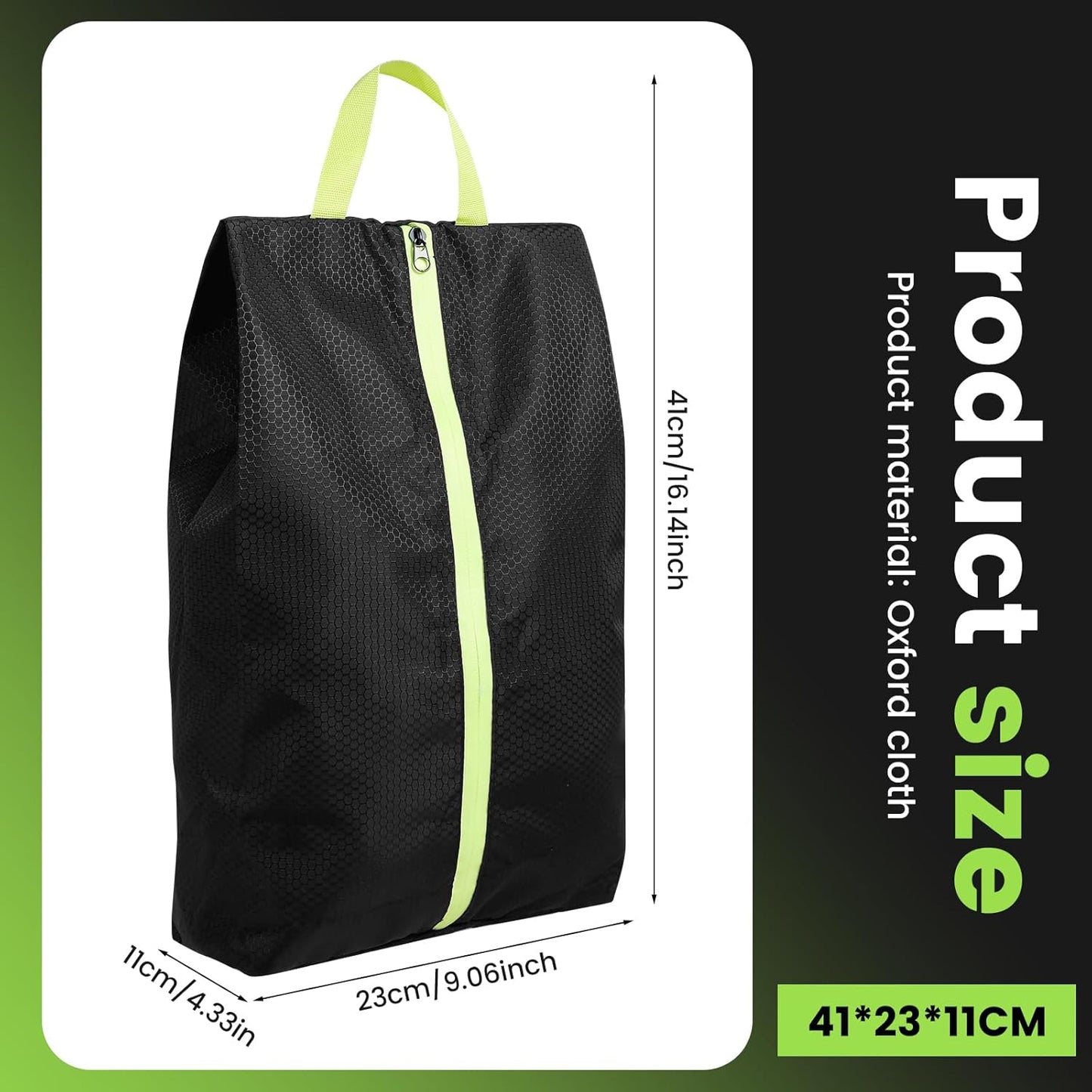 Smell Proof Shoe Bag for Travel, Gym Cleat Bags with Active Carbon Fabric, Water Resistant Odor Absorbing Golf Shoe Organizer for Sports Travel Work, Black