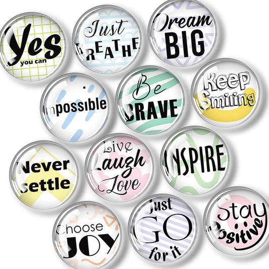 FINDMAG 12 Pack Strong Refrigerator Magnets, Glass Fridge Magnets, Cute Fridge Magnet Sticker, Small Magnets for Whiteboard, Classroom, Kitchen, Office, Home, Cabinet and Photos