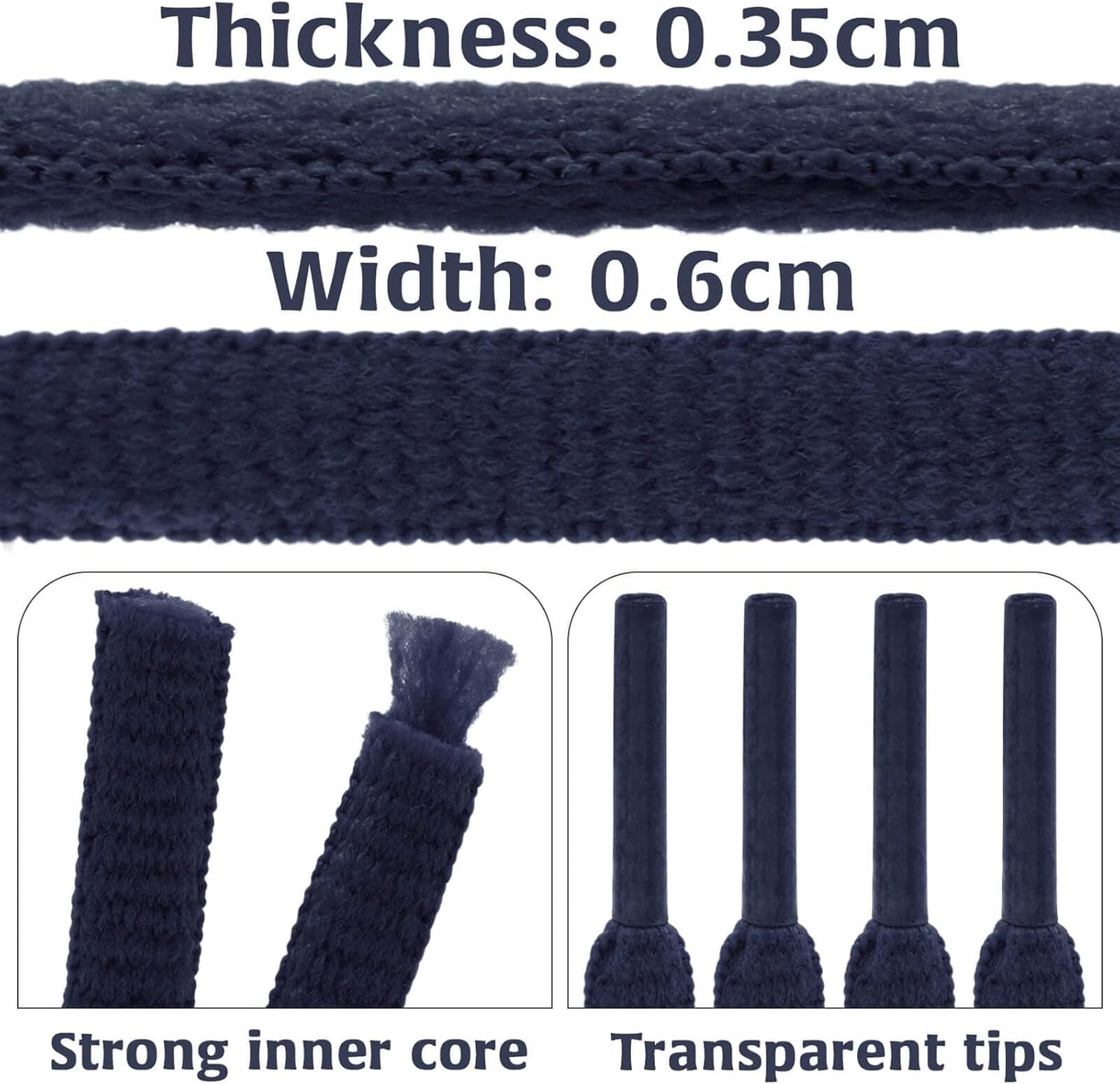 DELELE 2Pair Oval Shoes laces 42 Colors Half Round 1/4" Athletic ShoeLaces for Sport/Running Shoes Shoe Strings