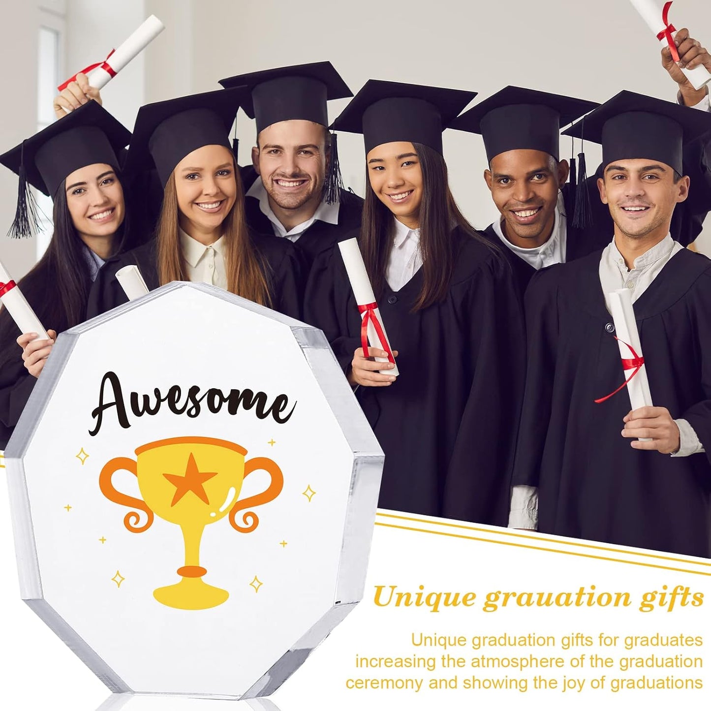 Janmercy 24 Pcs Vbs Evs Housekeeping Appreciation Gifts Acrylic Medal Award Trophies Bulk 6 Styles Plaque Personalized Engraved Employee Coworker Staff Team Thank You Gift for Office Party(Medal)