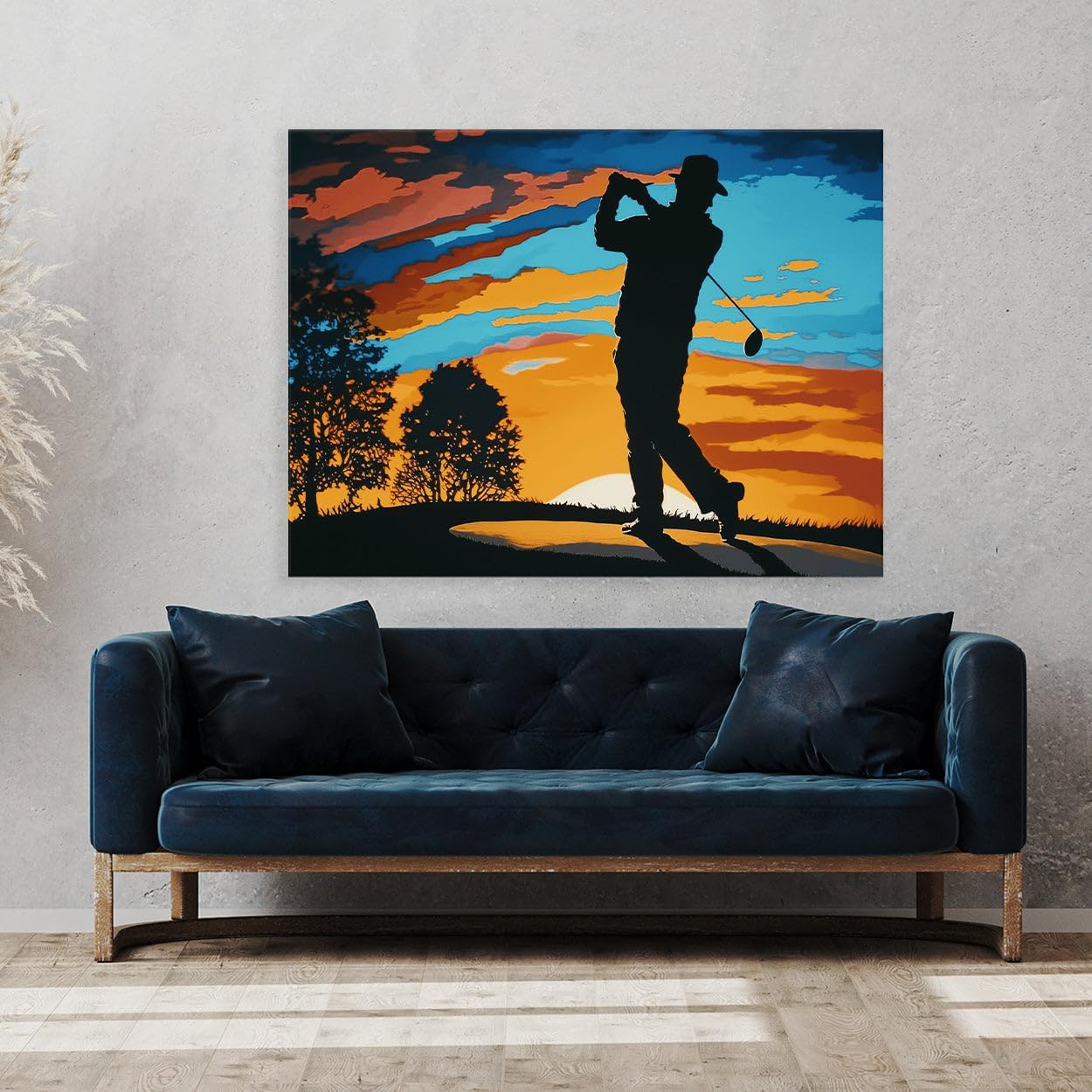 Sense Canvas Golf Golfer Sunrise Sunset 11 Canvas Art - Home Decor Wall Art Print Poster Painting X-Large 48x36 / 1.5"