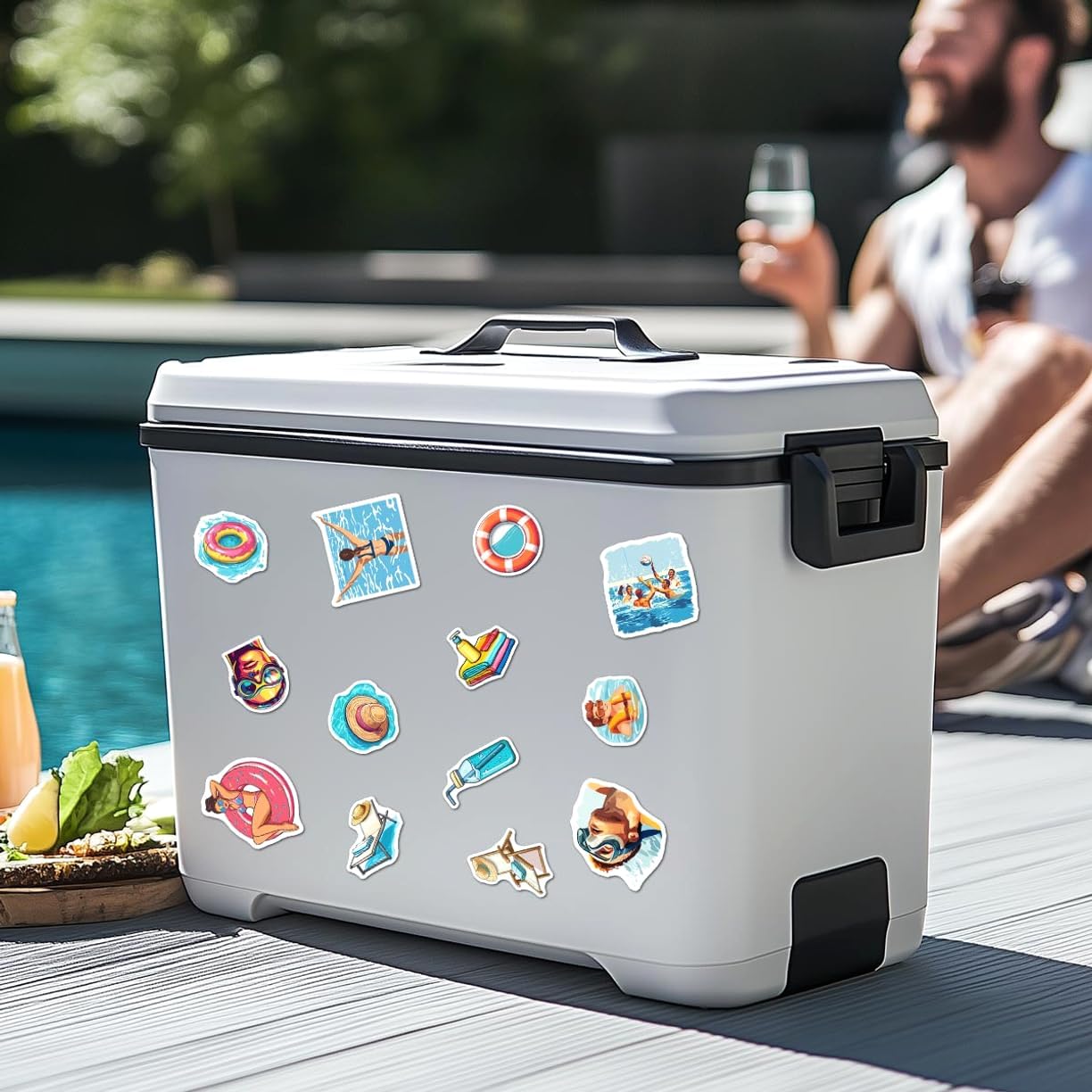 108 PCS Swimming Stickers, Waterproof Vinyl Swim Stickers Pack for Water Bottles, Laptop, Scrapbook, Helmet, Cell Phone, Luggage, Swim Team Gift