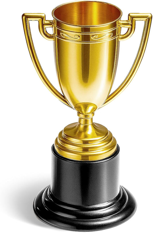 Mini Trophy, Gold Award Cup Plastic Tiny Small Trophy Cups for Sports Tournaments and Parties Winning Prizes