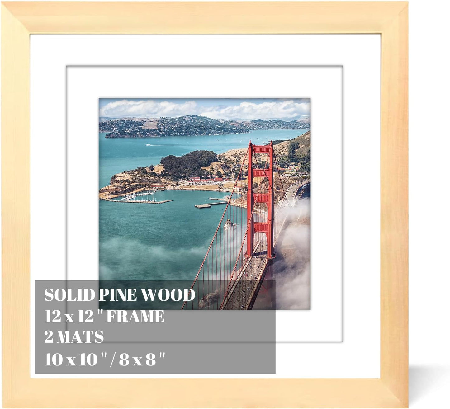 12x12 Wood Picture Frames for Wall Hanging or Tabletop,Diamond Painting Frame Baby Scan Picture Frames with 2 Mats Display 8x8 or 10x10 for Family Walls