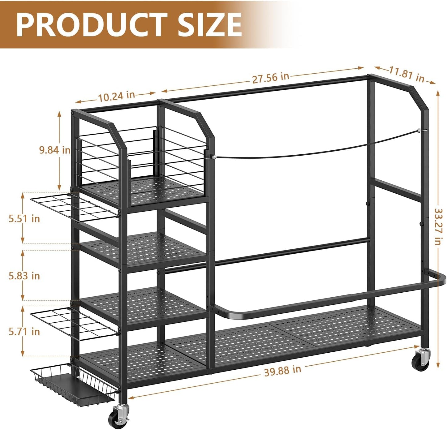 Golf Bag Storage, Big Capacity Golf Bag Organizer for Golf Bag and Equipment Accessories, Golf Bag Accessories for Garage, Home or Club,Extra Storage Rack for Golf Clubs,Black