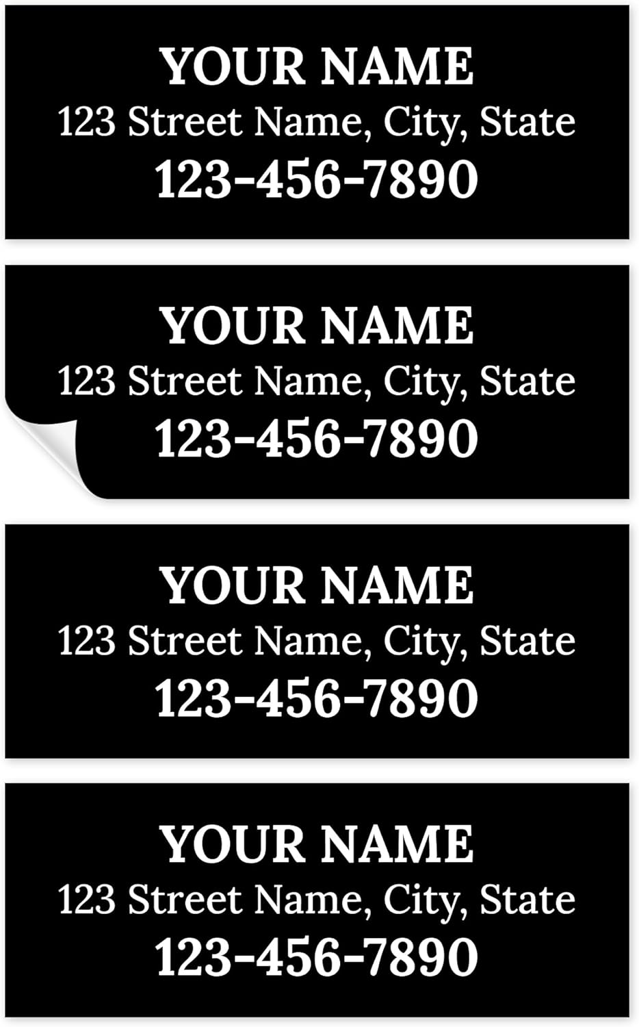 Custom Black Golf Club ID Labels, Personalized Golf Club Name Sticker,0.75x2 Inches, Set of 30, 4 Mil Vinyl Decal Stickers Weather Resistant, Made in USA by My Sign Center