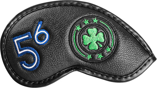 Golf Iron Wedge Head Covers 52° 54° 56° 60° 1 or 4 Pack, Synthetic Leather Clover USA Flag Design Club Head Protection, Universal Headcover Fit Iron Clubs for Men Women