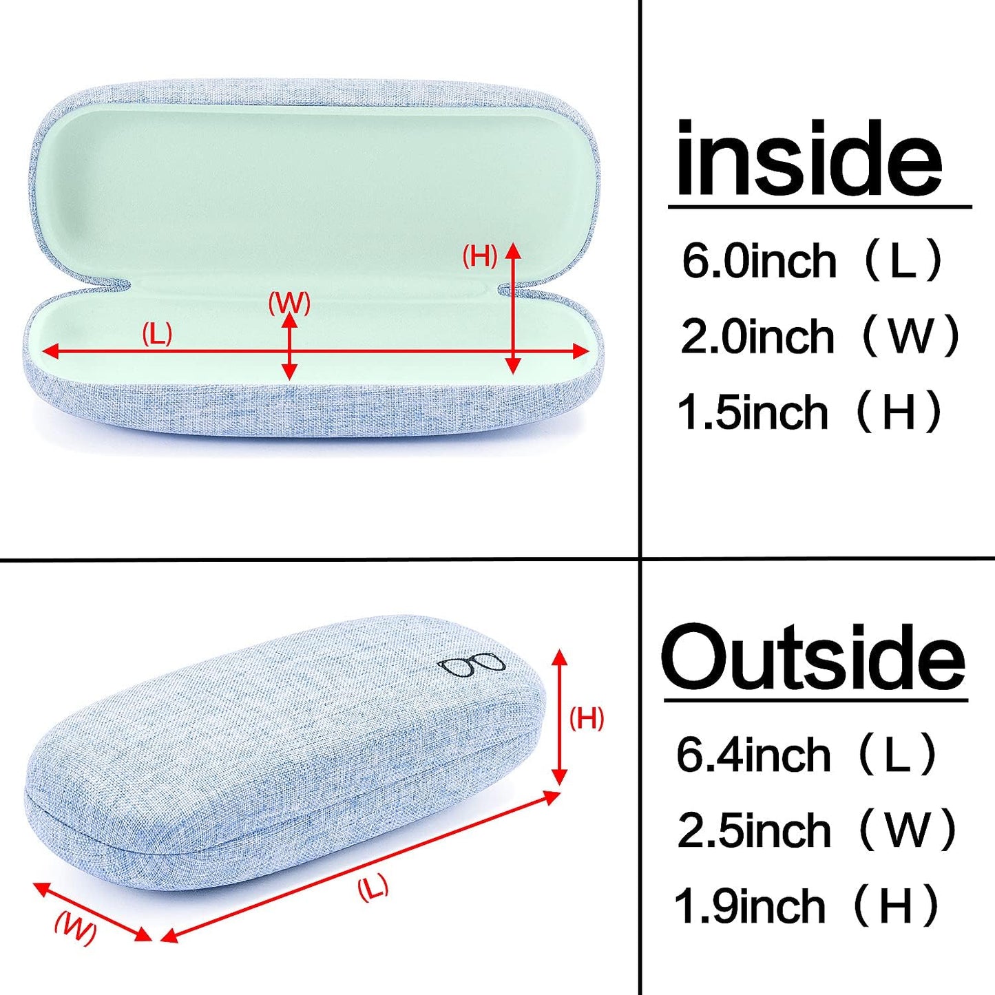 Vemiss Hard Shell Eyeglasses Cases, Linen Fabrics Protector Sunglasses Case, Large Glasses Case