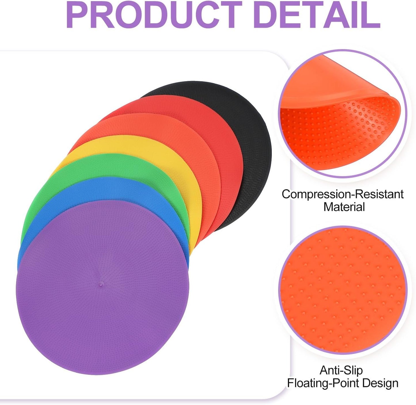 PATIKIL Spot Markers, Non-Slip Floor Dots Agility Markers Flat Field Cones Poly Dots for Gym PE Speed Training Dance Soccer Basketball Sports