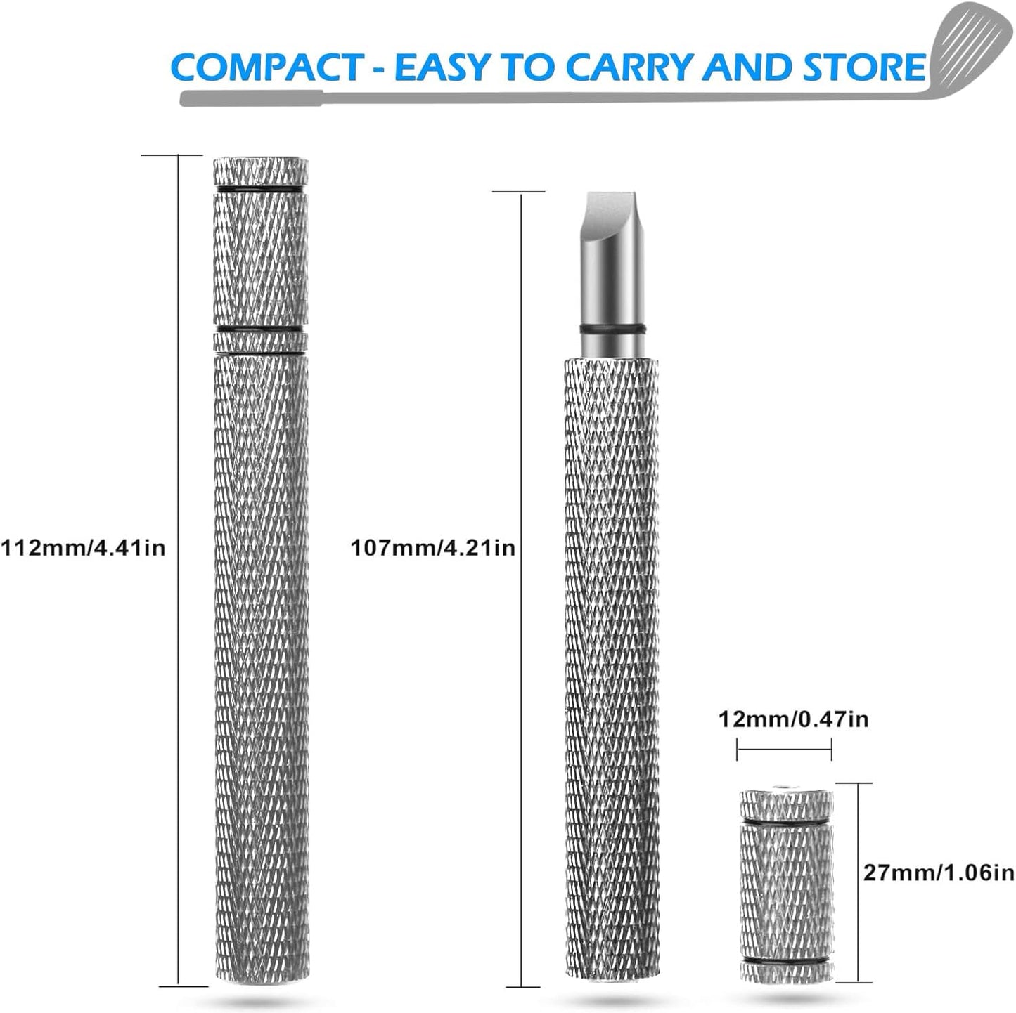 Golf Club Grove Sharpener,Golf Club Grove Cleaner, Re-Grooving and Cleaning Tool for Wedges and Irons, Optimal Backspin on Golf Ball for Precision Shots 5 Colors to Choose from