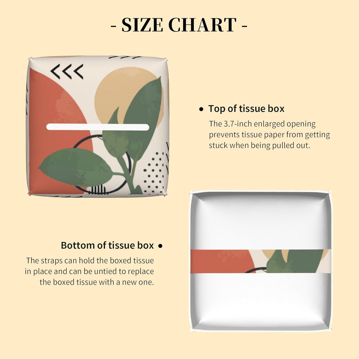 Tissue Box Cover Square,Geometric Modern Art Tissue Box Holder Waterproof Leather Facial Paper Case Modern Home Decoration for Bedroom Dresser Night Stand Office Desk