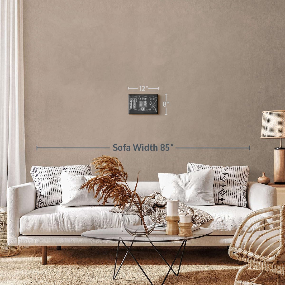 ElephantStock Golf Patents Canvas - 1 Panel Sports Patent Wall Art Decor - Sports Decorations for Boys Room - Wall Art and Office Decor - 12" X 8"