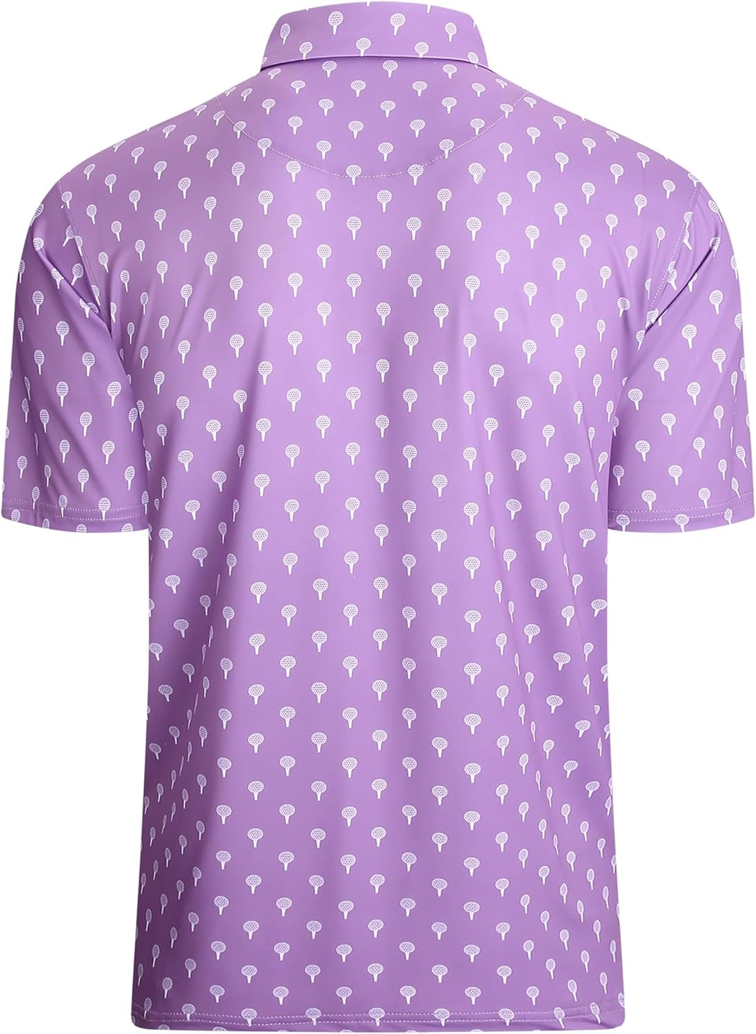 Hodaweisolp Golf Shirts for Men Dry Fit Print Moisture Wicking Performance Short Sleeve Polo Shirt