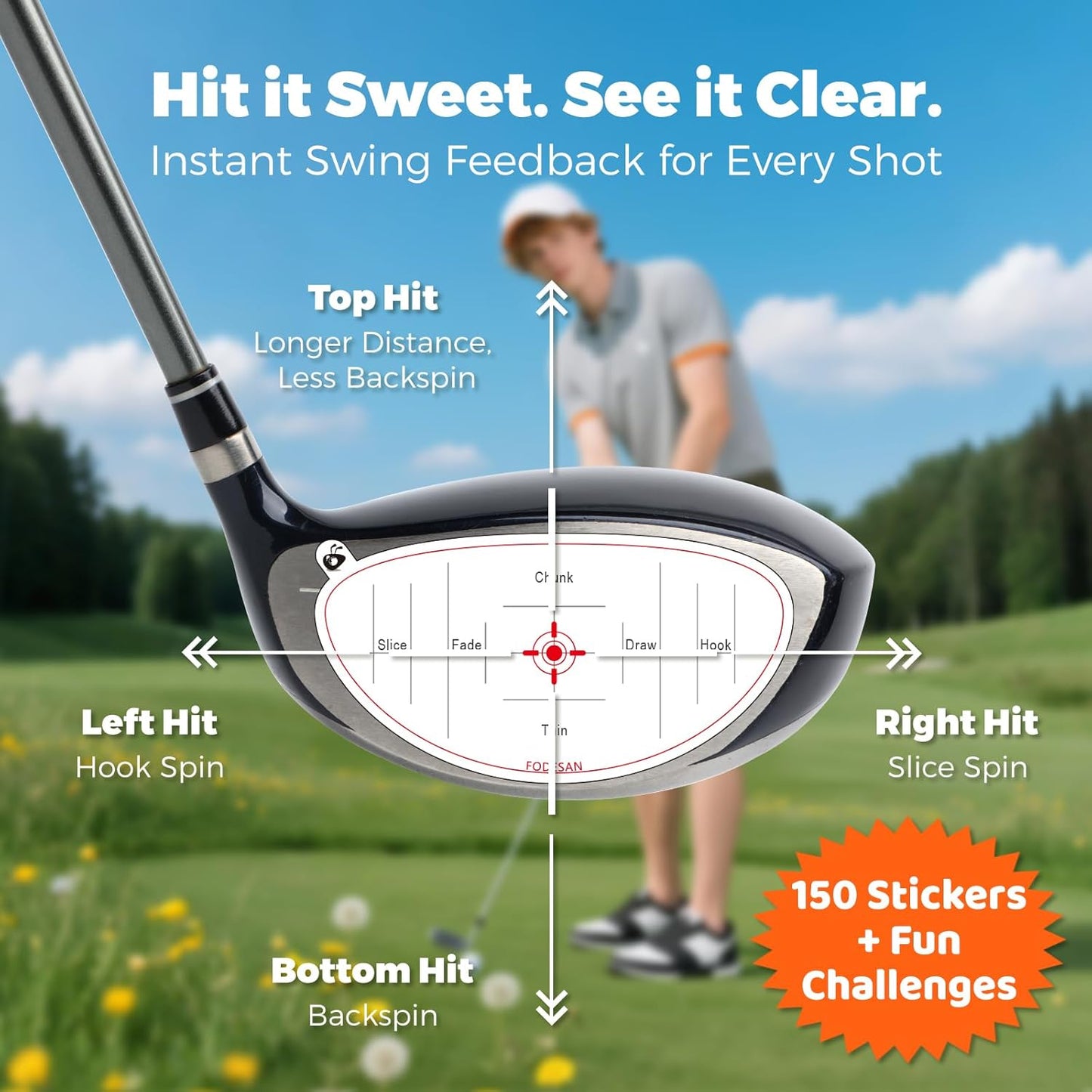 Golf Impact Tape – 2025 Innovative Training & Battle Golf Edition – Club Face Stickers for Drivers, Irons & Woods – Instant Swing Feedback, Interactive Practice,Great Golf Gift for Men & Dads