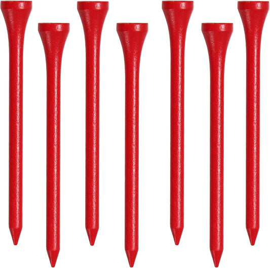 Golf Tees, 3 1/4Inch, 77 Count,Professional Deluxe Wooden Golf Tee, More Than 20 Colors Combination, Natural Hard Wood Golf Tee