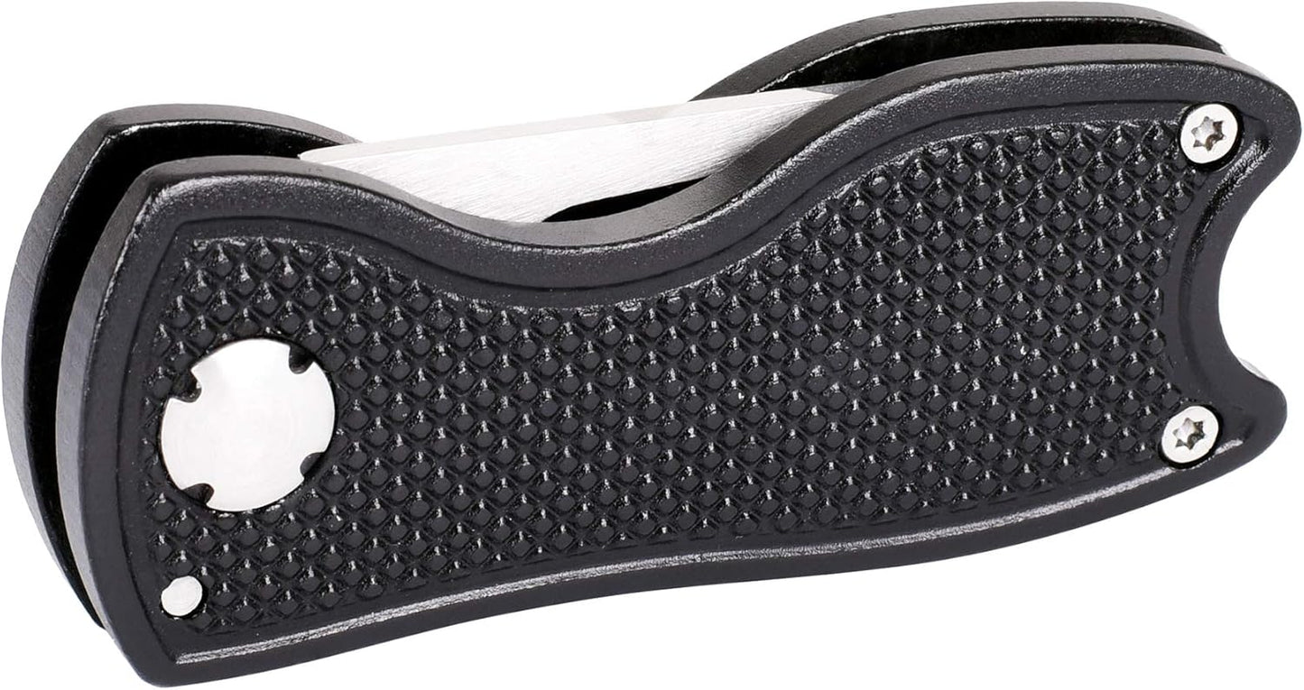 Mile High Life Golf Divot Repair Tool, All Metal Foldable Divot Tool with Pop-up Button & Magnetic Ball Marker, 2-6 Pack