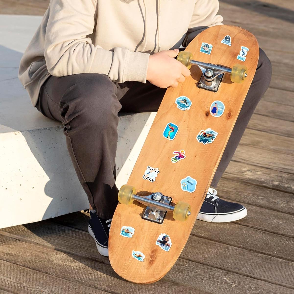 108 PCS Swimming Stickers, Waterproof Vinyl Swim Sports Decals for Water Bottles, Laptop, Skateboard, Helmet, Luggage, Cool Swimmer Accessories for Teens Girls Boys Adults Swim