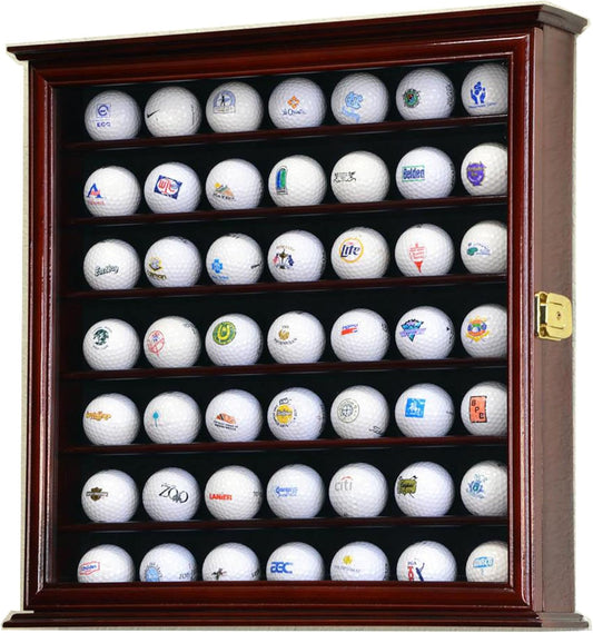 49 Golf Ball Display Case Cabinet (Cherry)