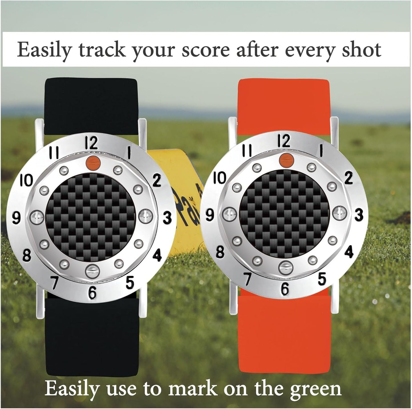 Golf Ball Marker with Carbon Fiber Ball Marker Bracelet, Golf Accessories, Golf Gifts, Golf Counter for Men Women