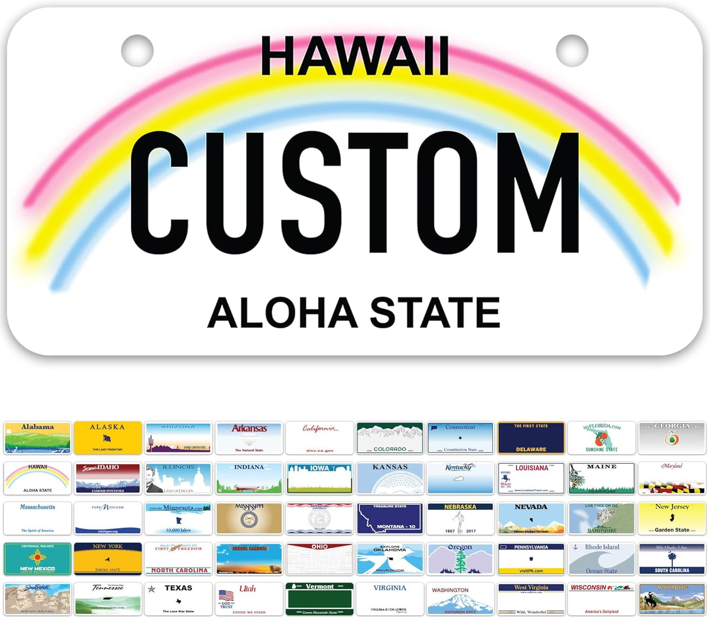 Mini License Plates, Personalized License Plates, Custom for Car, Bikes, ATV, Kids Car, Golf Cart, Jeep, 2x4 Inch, Rust-Free Fade Resistant Aluminum, USA Made by My Sign Center (Hawaii)