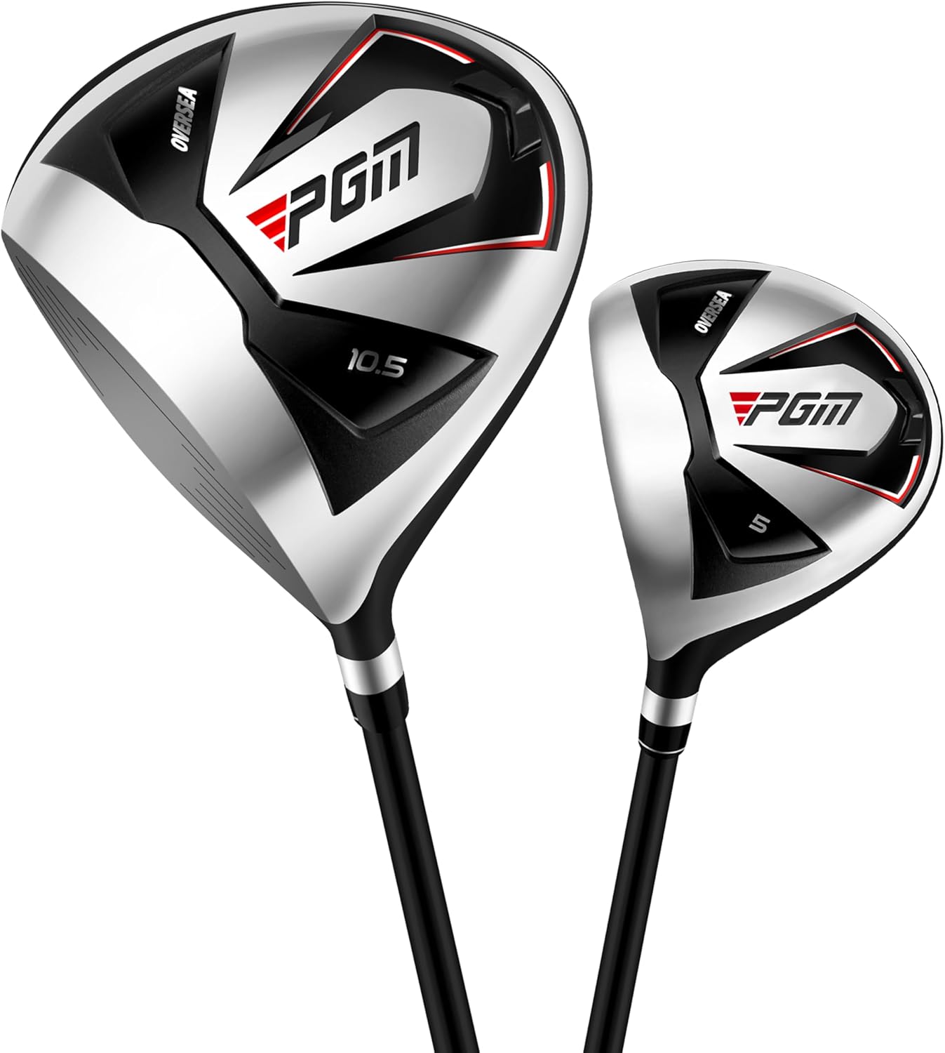 PGM Men's Oversea 9/12 Pieces Complete Golf Club Set with High-Strength Thin Face Design 460cc Driver High Forgiveness Ideal for Beginners