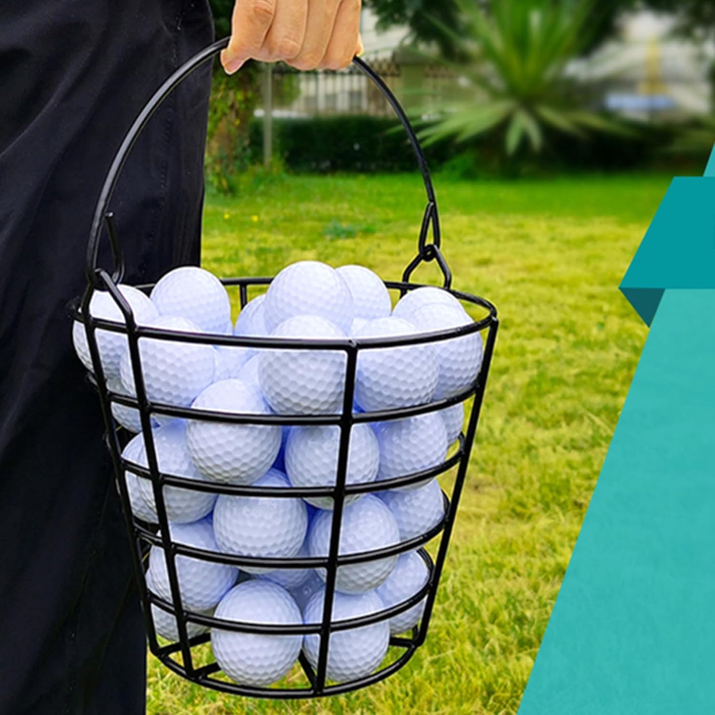 10L0L Metal Range Golf Ball Baskets with Handle, Golf Ball Storage Bucket, Holds 50 Balls Each (GolfBalls Not Included)
