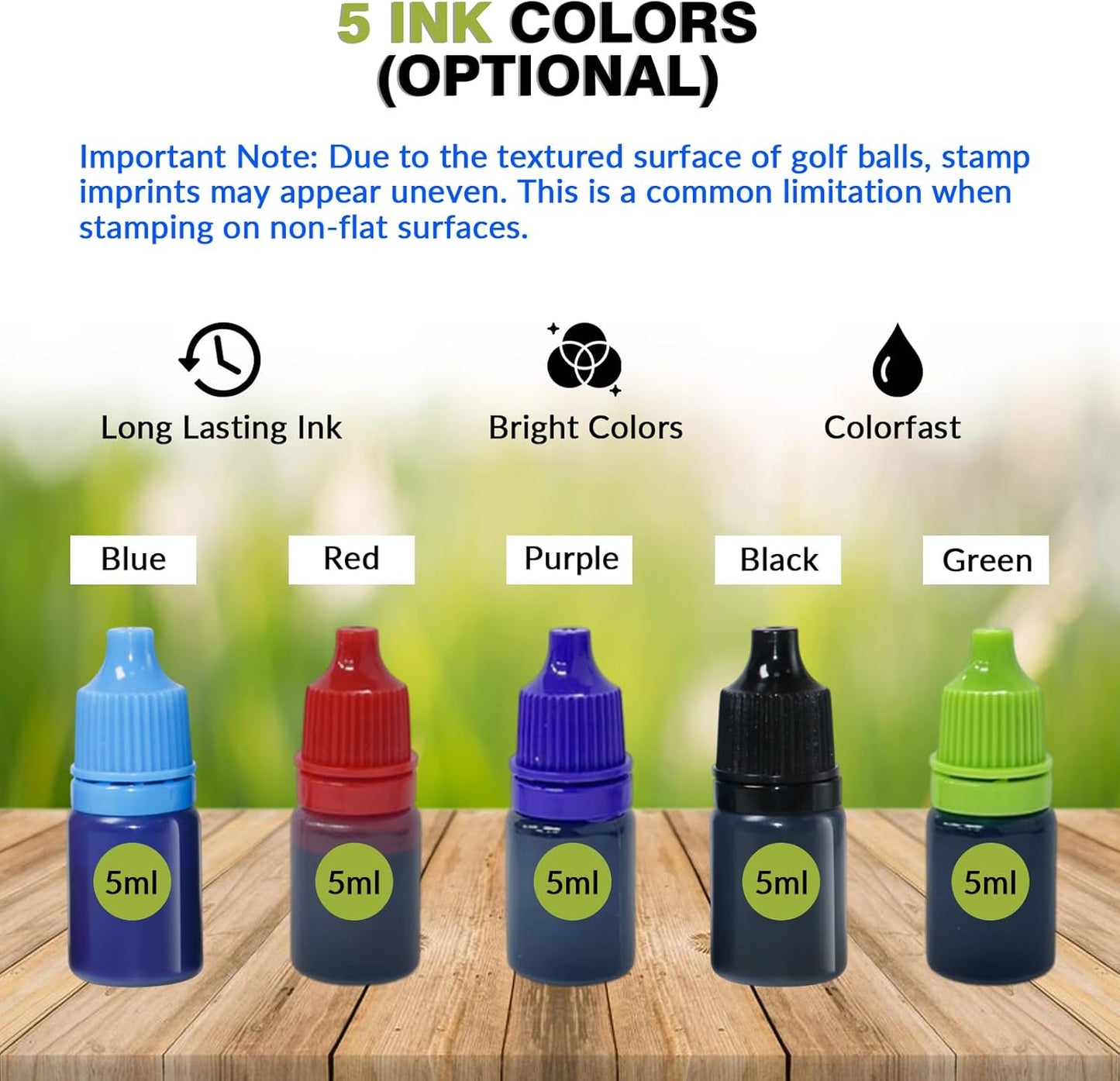 Custom Golf Ball Stamp - Personalized Large Self-Inking Marker for Golf Balls | Quick-Dry Waterproof Logo Stamp | Reusable Custom Golf Gift for Golfers