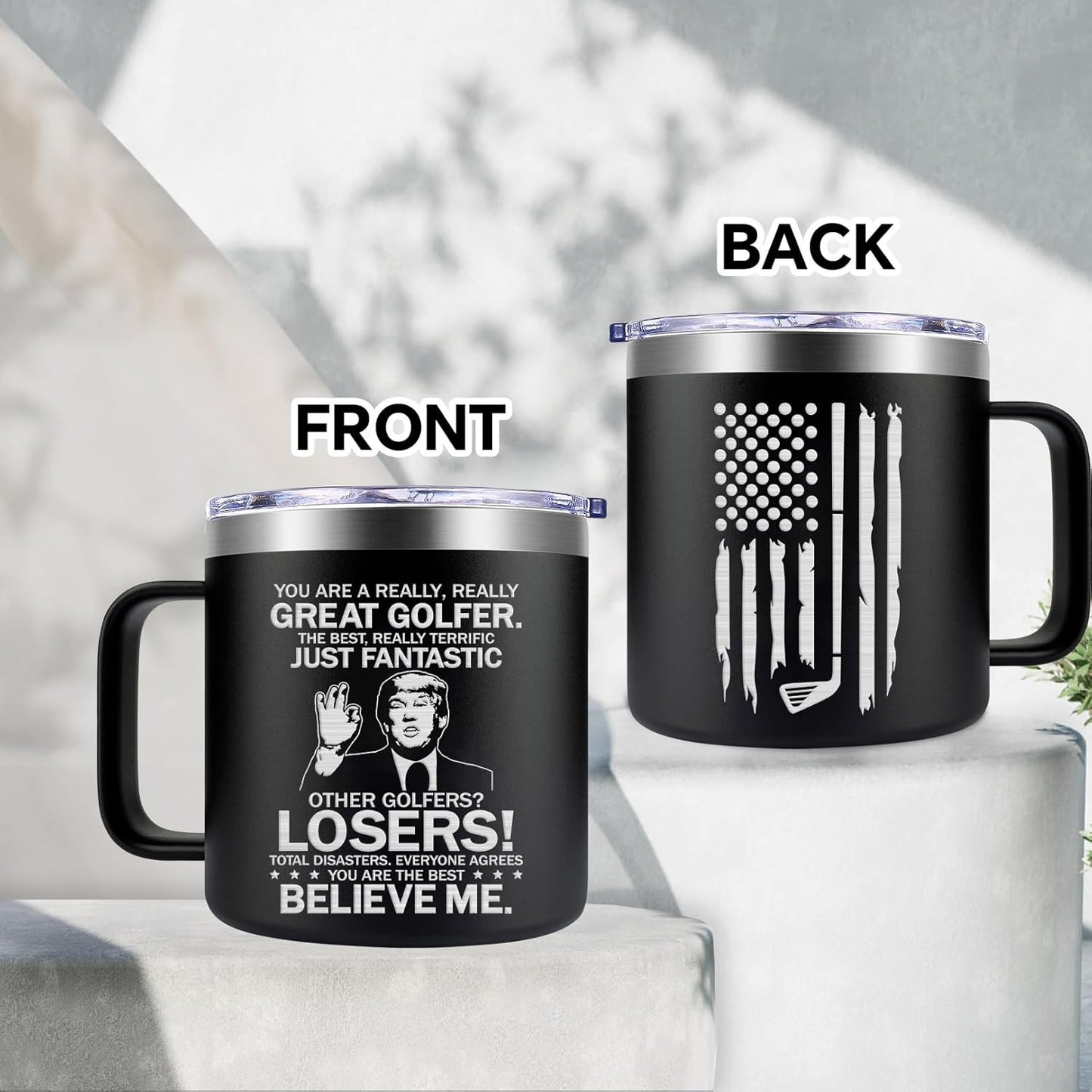 Fufendio Golf Gifts for Men - Best Golf Gift 14oz - Fathers Day Golfs Gifts for Dad Grandpa Brother Men Golfers Him - Christmas Gift