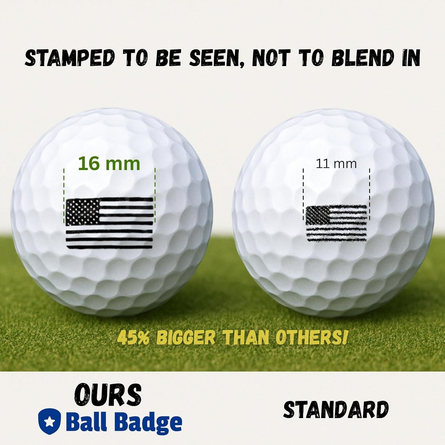 Ball Badge - Golf Ball Stamp (The Golf Series), Golf Ball Marker, Reusable Golf Ball Marking Tool to Identify Golf Balls