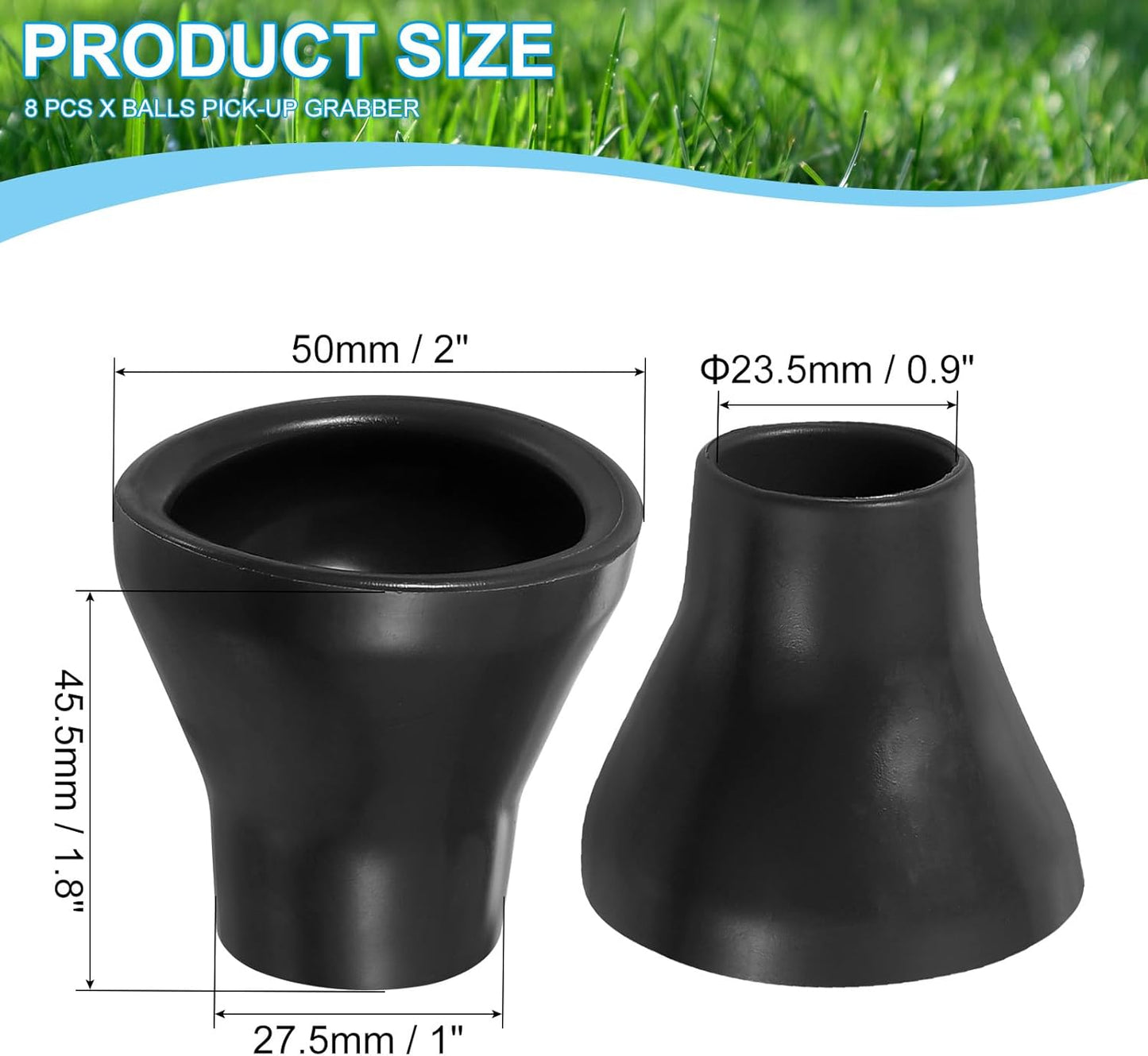 PATIKIL Golf Ball Retriever Grabber, Golf Ball Suction Cup Grabber Rubber Putter Grip Picker Upper Tool for Golfers Putter Swing Handle Accessories