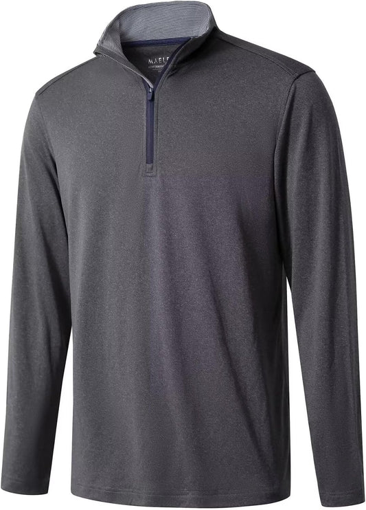 M MAELREG Quarter Zip Golf Pullover Men Dry Fit Long Sleeve Performance Wicking Mock Neck 1/4 Zip Pullover Mens Sweatshirt
