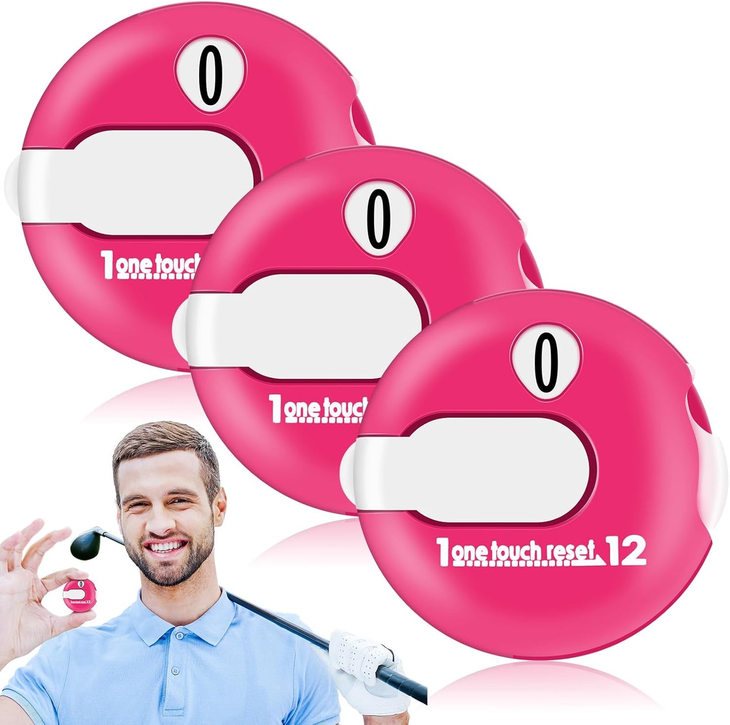 Frienda Golf Score Counter Mini Golf Stroke Counter with One Touch Reset and Simple Attachment to Scorekeeper Glove in