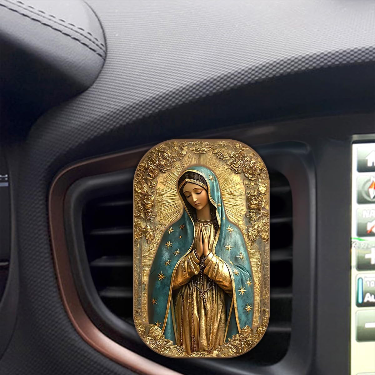 Jesuspirit Personalized Car Visor Clip – Guardian Angel Visor Clip, Our Lady of Guadalupe, Christian Car Accessories, New Driver & Religious Gifts (Vintage Style Virgin Mary)