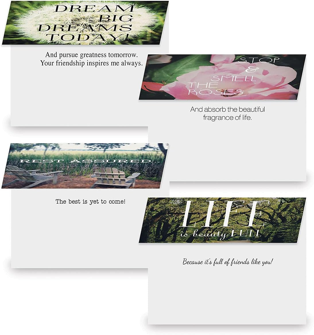Current Photo Inspirations Thinking of You Friendship Greeting Card Set - Value Pack of 20 Cards With White Envelopes for Friends & Family, 10 Designs, Large 5" x 7" Assortment