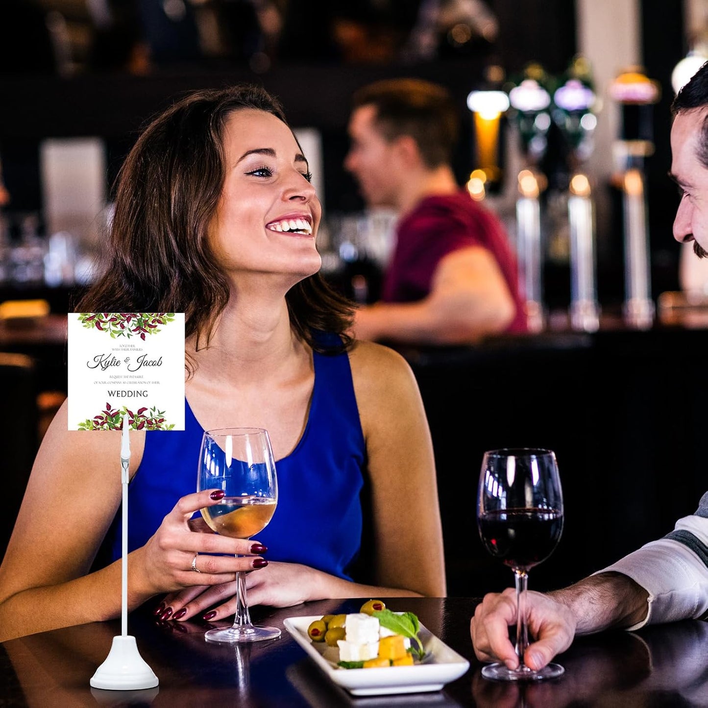 Skyygemm 12 Pcs Table Number Holders 8 Inch Place Card Holder with Alligator Clip Metal Place Card Stands Table Sign for Photos, Food Signs, Birthdays, Weddings (White)