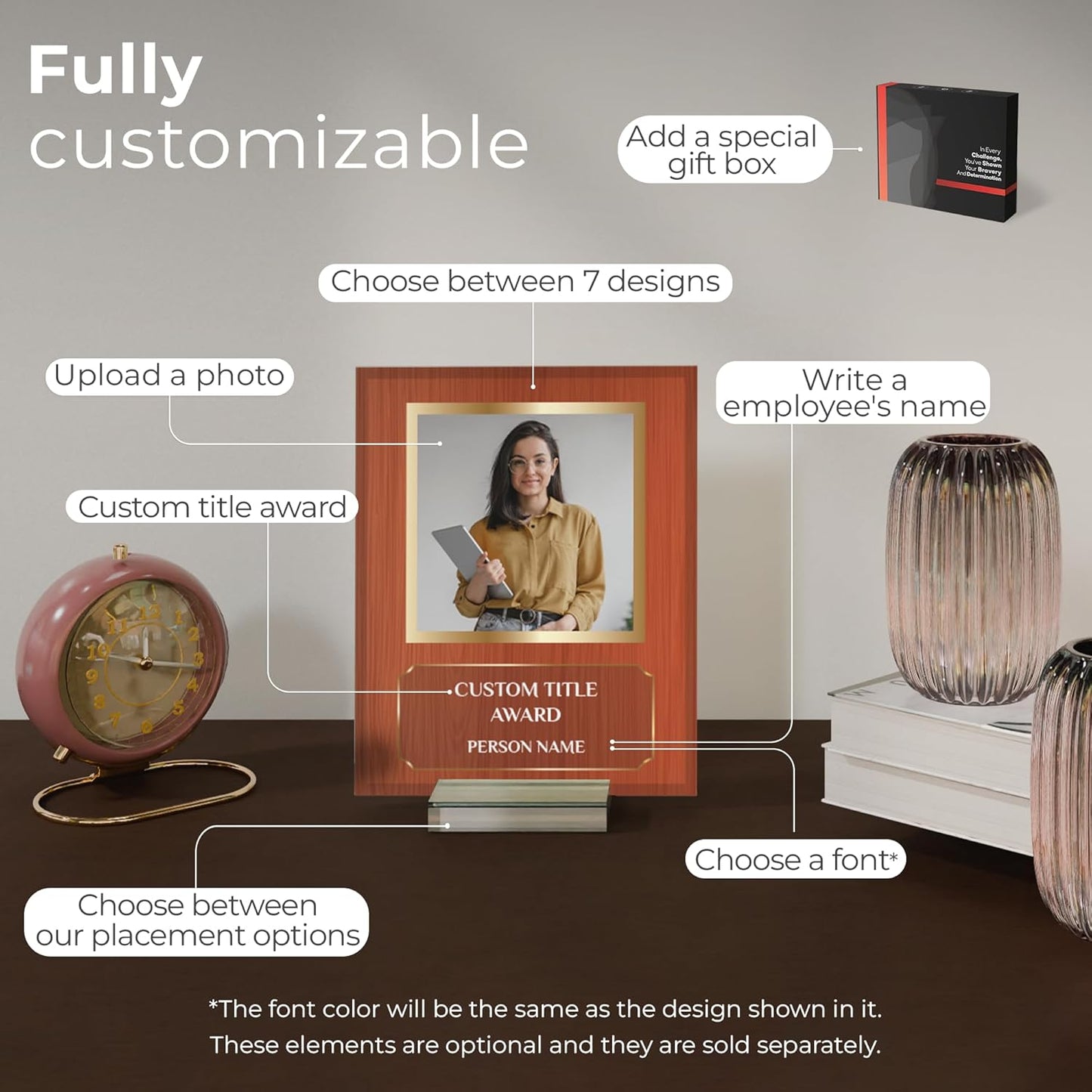 Personalized Acrylic Trophy Award for Activities I Custom Trophy Plaque I Customizable Awards and Trophies I Customize Your Employee Appreciation Gifts I Wide 8"x 10" Height (Vertical EA With Photo)