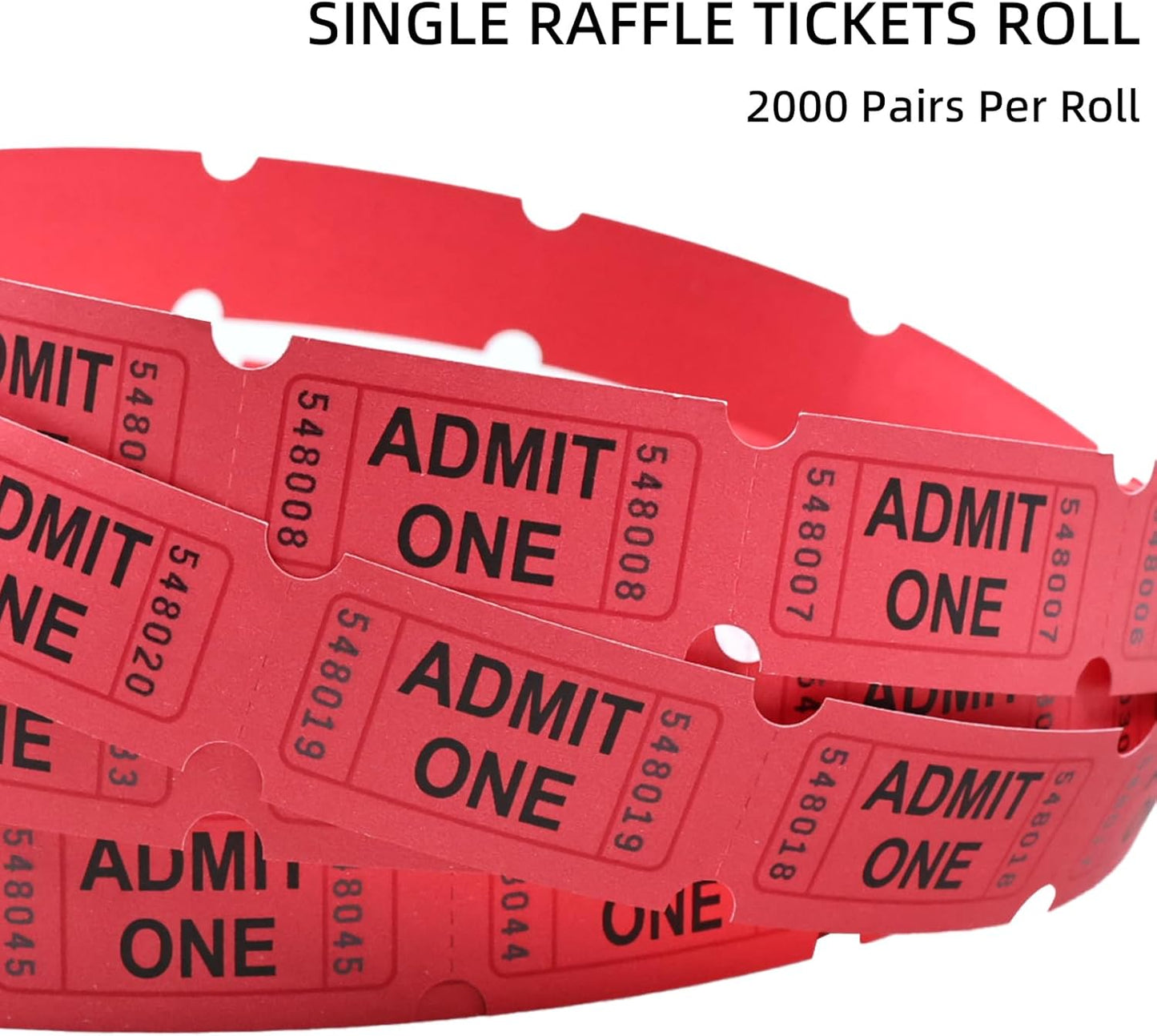 Raffle Tickets Roll - 2000 Tickets Single Roll for Fundraisers, Carnivals, Events - Durable Stub Design, Easy Tear & Organize(Blue)