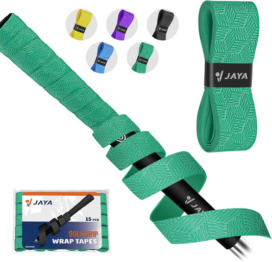JAYA Golf Grip Wrapping Tapes, Innovative Regripping Solution for Golf Club Grips, 3 Or 15 Pack Tacky PU Overgrip Tapes, Options of 5 Colors, Enjoy a Fresh New Grip Experience