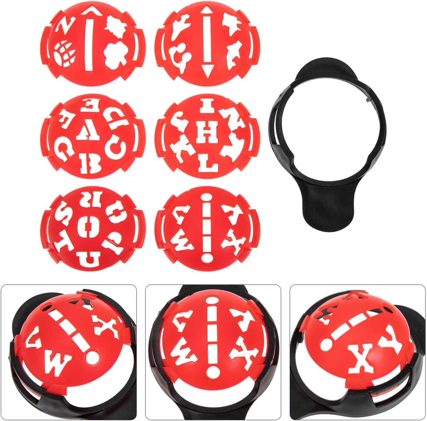 Luxshiny Golf Ball Line Marker with Letter Pattern Stencils Alignment Tools for Accurate Golf Ball Marking Use Positioning Clip Included for Men and Women