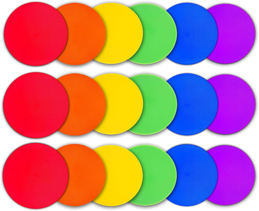 12/24Pcs Poly Spot Markers 9 inch Non-Slip Rubber Agility Training Markers Floor Dots Flat Field Cones for Football Basketball Soccer School Exercise Drills Gym Dance Practice 6 Colors