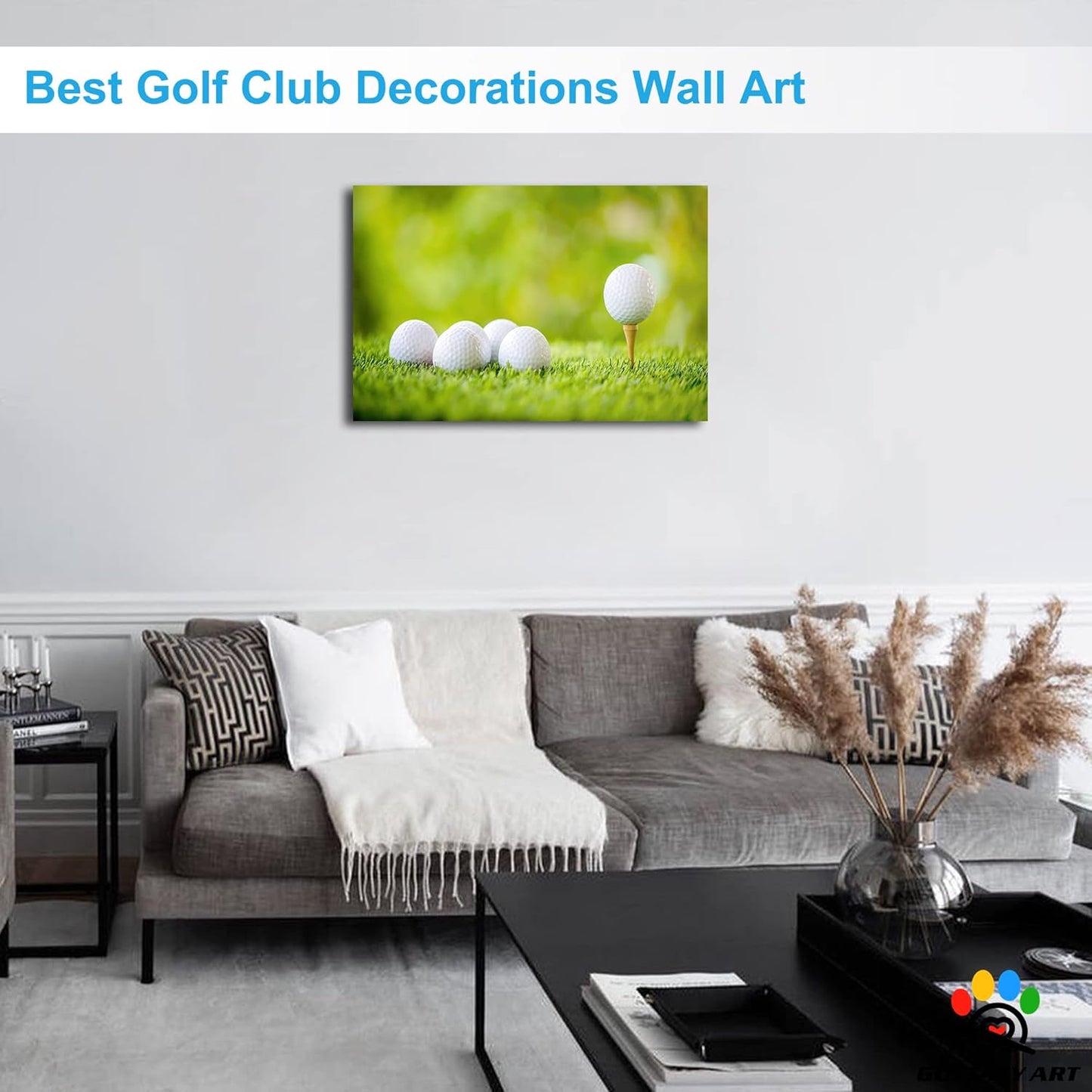 GUTTATY Golf Wall Art, Golf Pictures Posters Canvas Print Wall Decor for Golfer's Man Cave Home Ofice Ready to Hang (12x18 Inches)