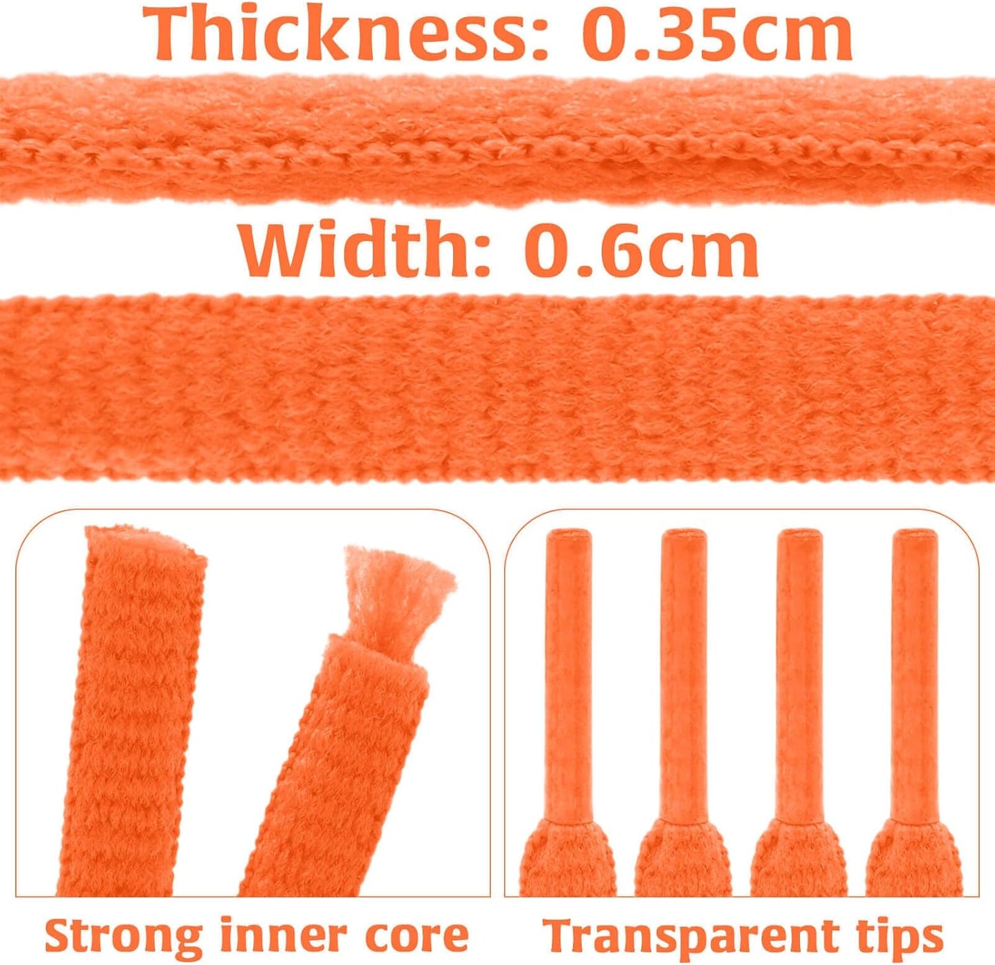 DELELE 2Pair Oval Shoes laces 42 Colors Half Round 1/4" Athletic ShoeLaces for Sport/Running Shoes Shoe Strings