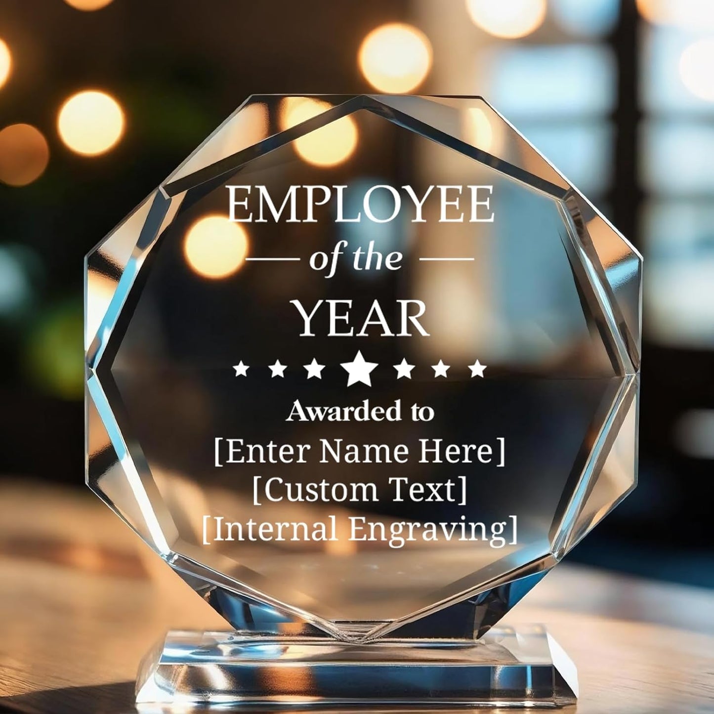 Custom Crystal Awards and Trophies – Personalized Engraved Glass Plaques for Employee Recognition, Appreciation, Farewell, Retirement, Coworker Gifts, Sports Achievements