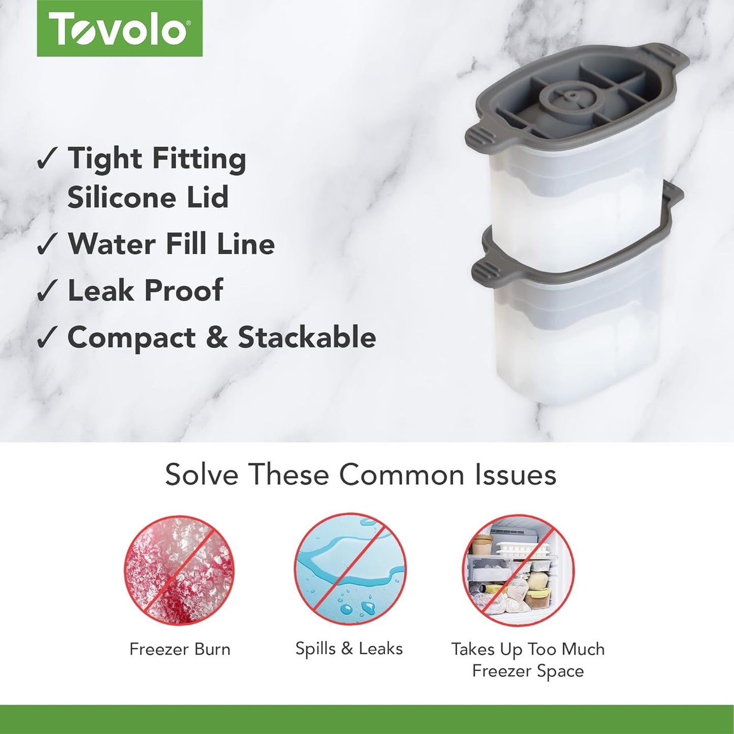 Tovolo Cat Ice Cube Mold with Yarn Pack of 2 Large Kitten Ice Molds for Whiskey Cocktails, Easy Fill No Leak Silicone Shaped Ice Cube Gifts for Cat Lovers Stackable Dishwasher Safe BPA Free