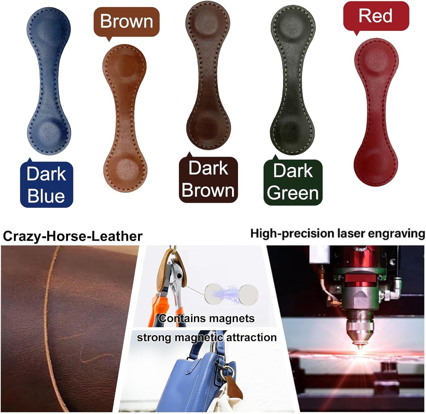 Personlized Custom Magnetic Leather Bookmarks with Engraved Logo Text for Reading Women Men,Custom Vintage Magnetic Book Marks Clip Gift for Book Lovers Readers Women Kids Teacher Classmate…