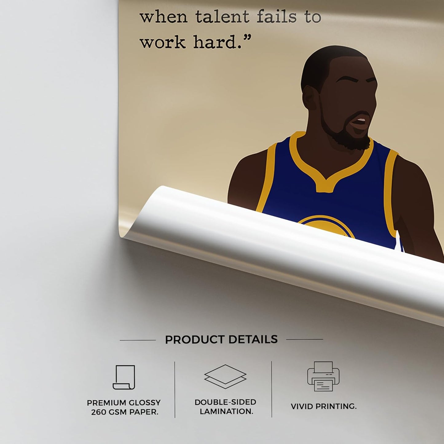 LOLUIS Motivational Basketball Superstar Hand-Drawn Artwork Sport Quote Wall Art Decorations (Unframed 16"x20", Basketball Player 4)