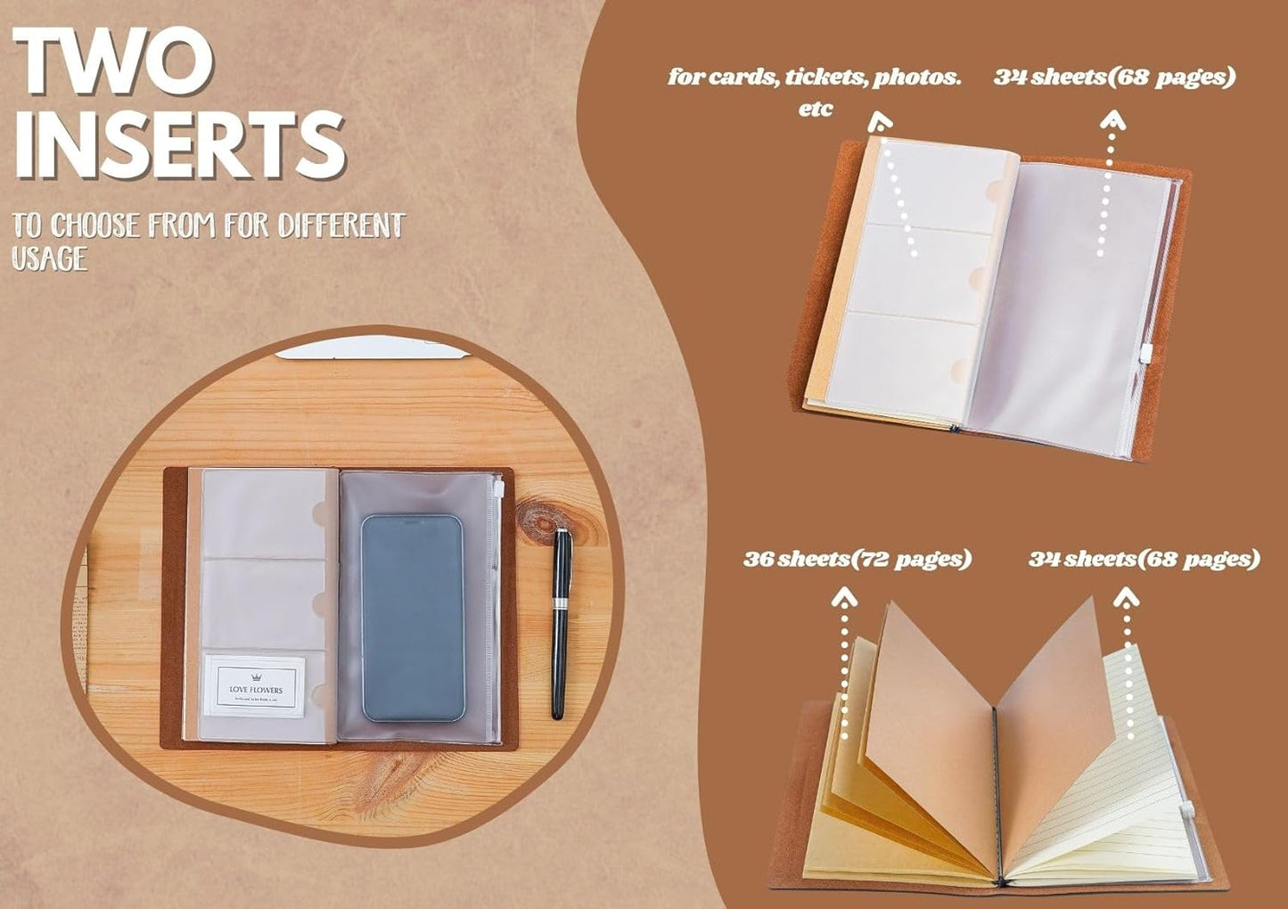 InnoBeta Golf Gifts for Men/Women, Funny Golf Gifts Leather Journal Notebook with Pen and Pen clip 7.87 x 4.7 Cover, 4 x 7.5 Pages (Inches) - Brilliant