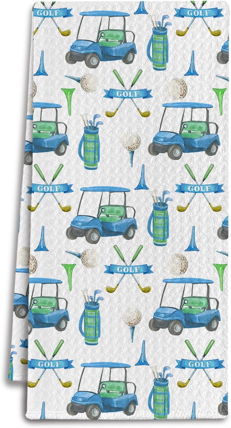 Golfer Gifts Kitchen Towels, Golf Lover Gifts for Women Men Dish Tea Towels for Kitchen Decor, Golfing Gift Decorative Hand Towel for Bathroom, 16x24 Inches