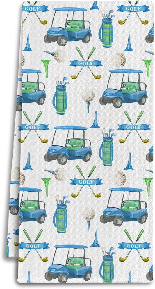 Golfer Gifts Kitchen Towels, Golf Lover Gifts for Women Men Dish Tea Towels for Kitchen Decor, Golfing Gift Decorative Hand Towel for Bathroom, 16x24 Inches